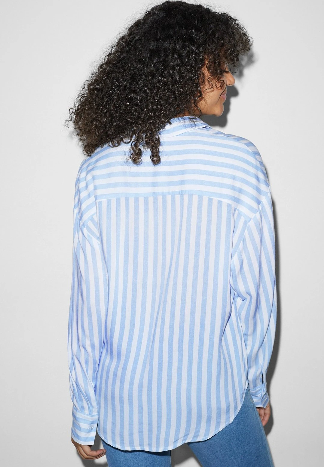 Overhemdblouse - White Light Blue - Afbeelding 2